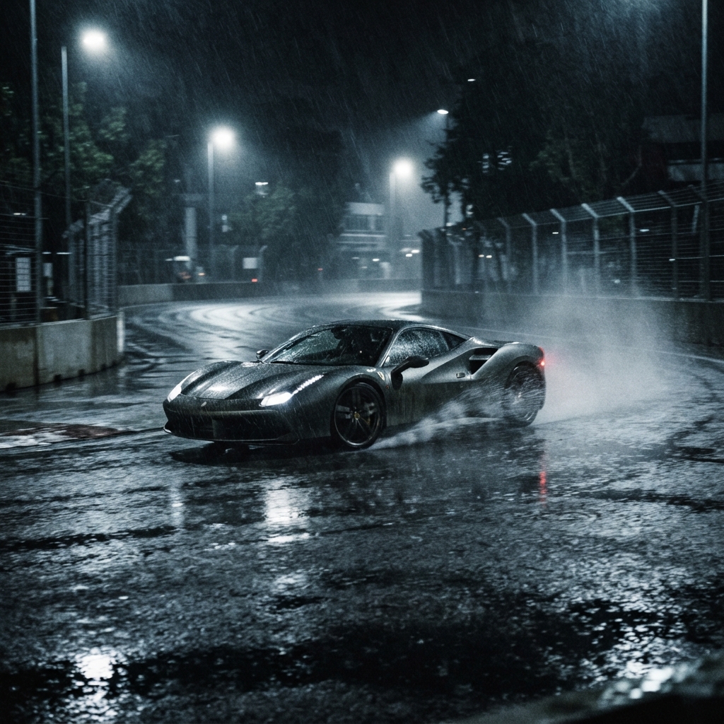 Grayscale cinematic automotive production preview