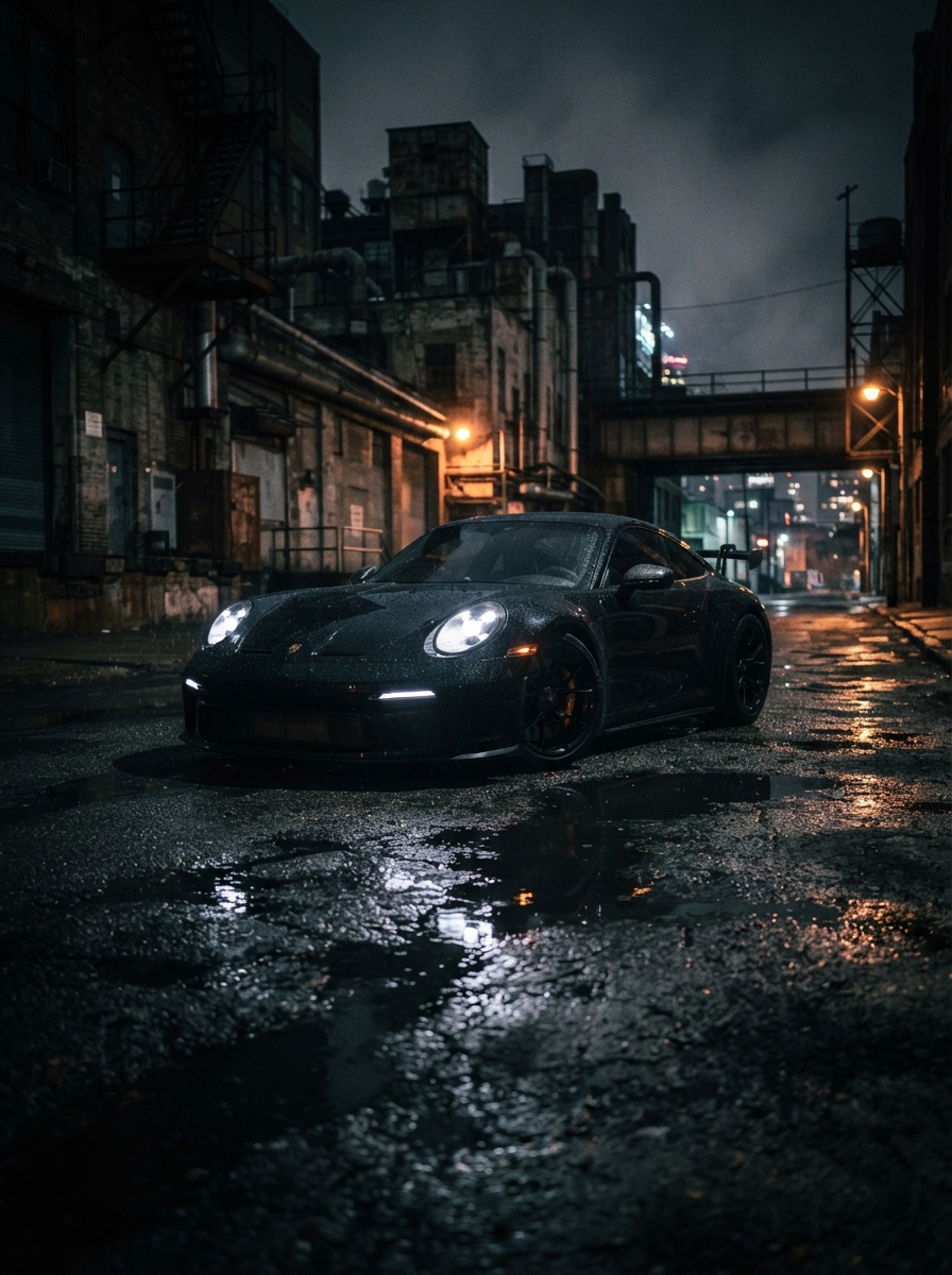 Automotive photography — dark moody scene