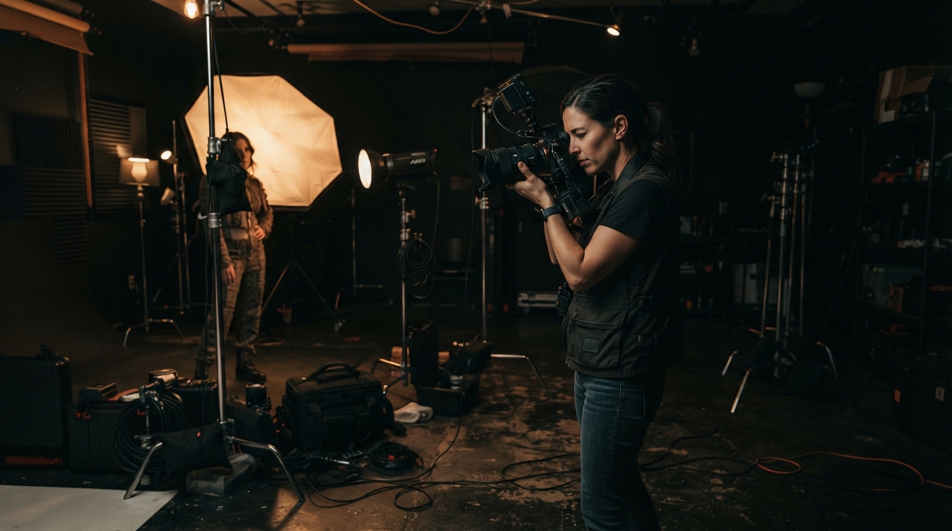 Video thumbnail — portrait behind the scenes